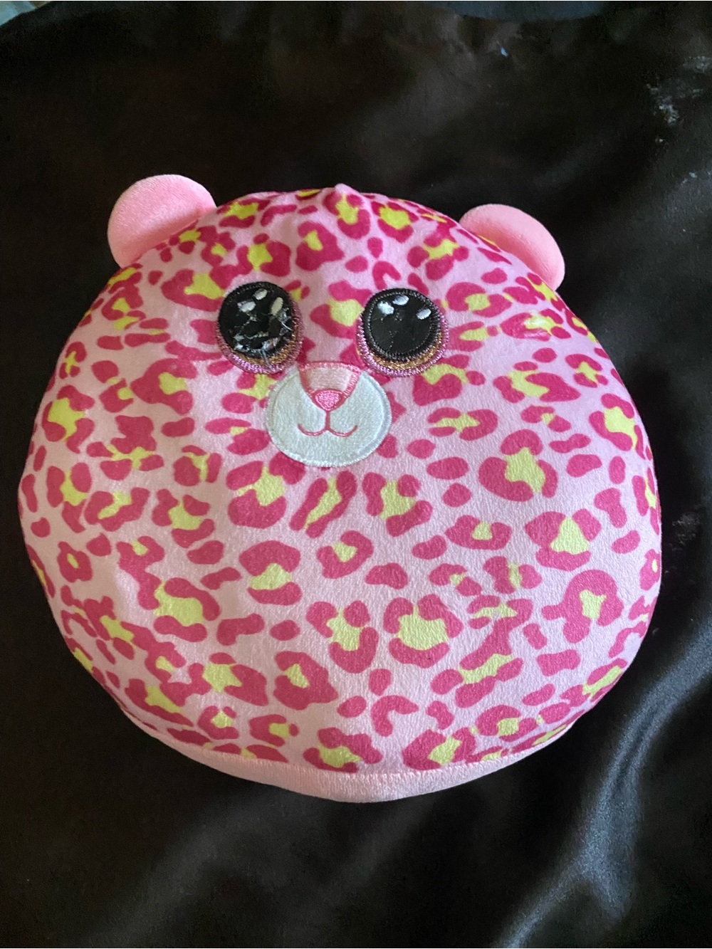 Plush ty squish a boo Lainey pink leopard pillow